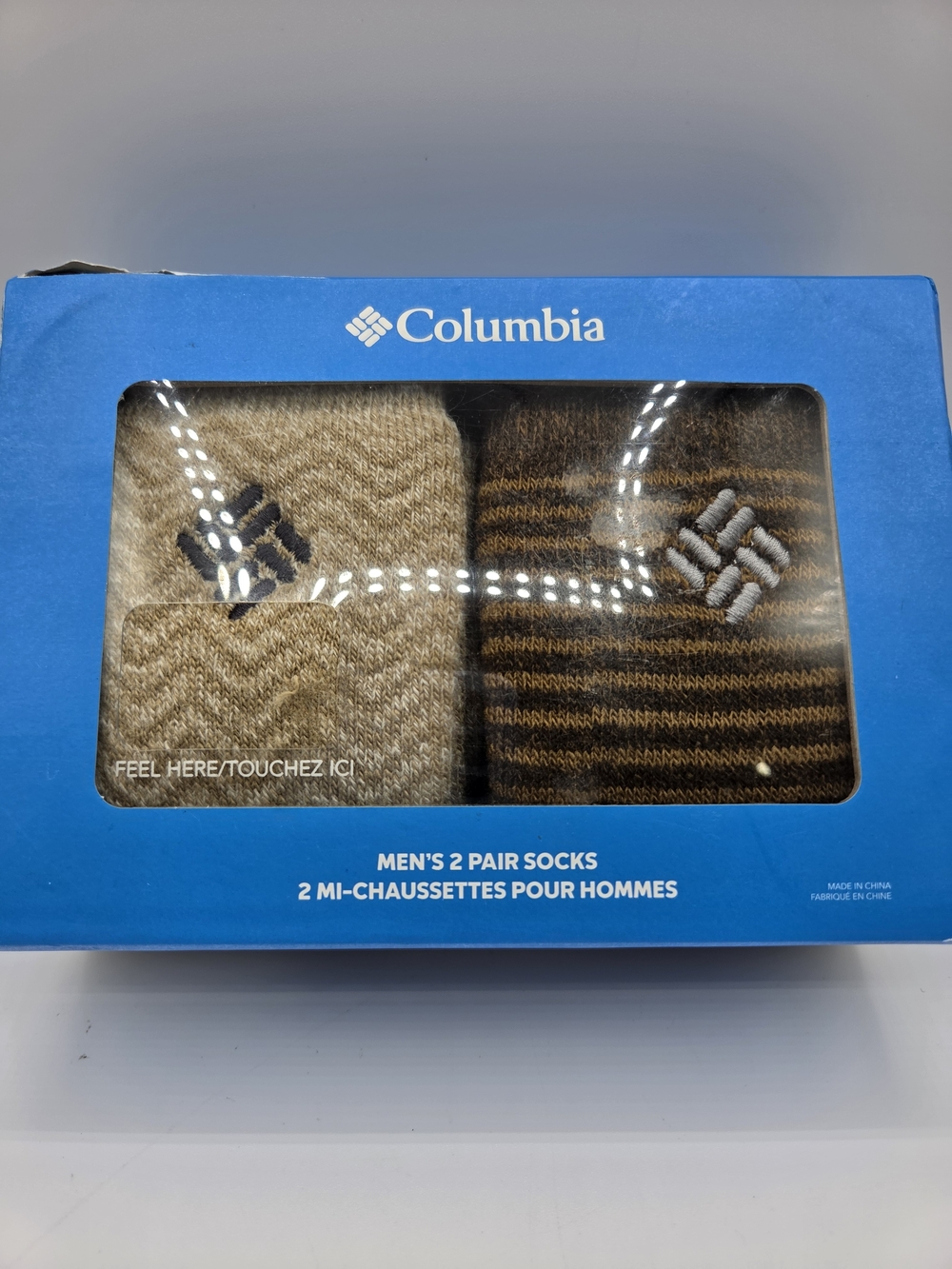Columbia Men's 2-Pack Crew Socks — Tan & Brown